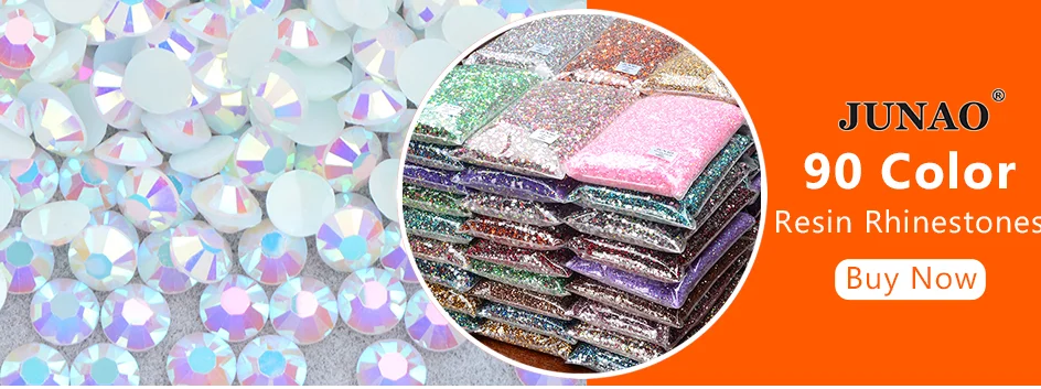JUNAO 1400pcs Mix Size Mix AB Color Glass Rhinestone Flatback Crystal Stones Non Hotfix Strass Appliques For Nail Dress Crafts