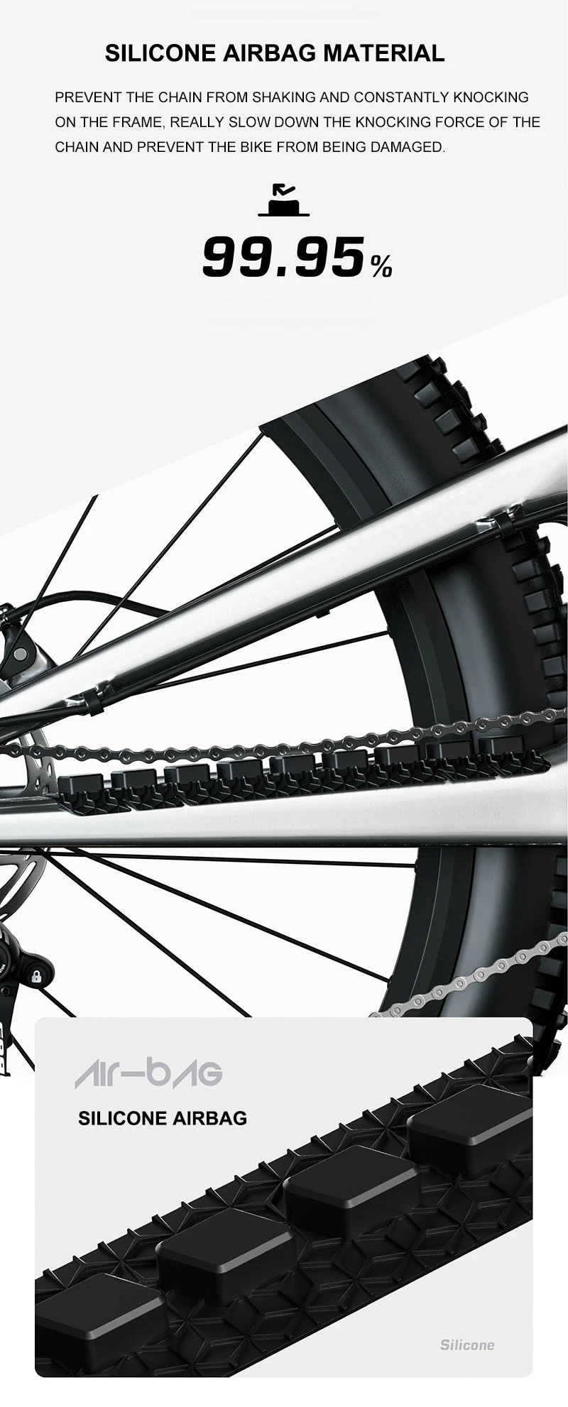 ENLEE 3D MTB Road Bike Silicone Chain Bicycle Frame Guards Self-Adhesive Bike Frame Cover Protection For Scratch Accessories