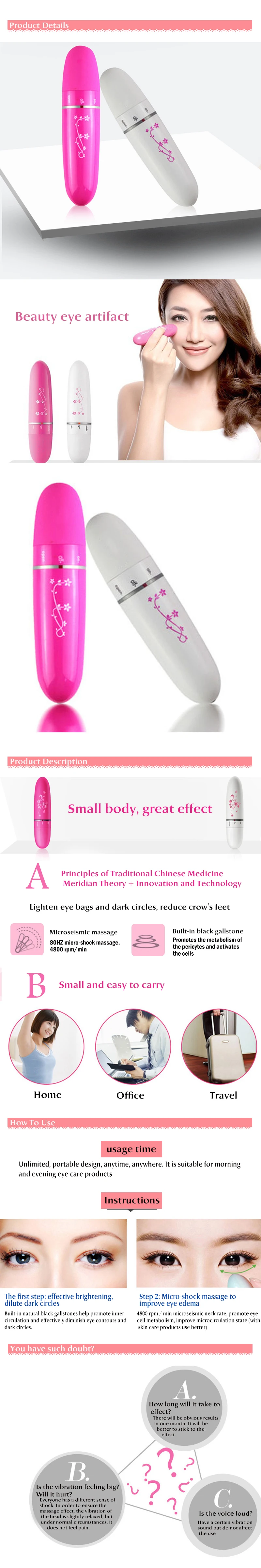 Facial Beauty Stick Skin Tightening Wrinkle Stick Firming Face Massage Lift Tool Energy Stick Vibration Face Slimming Stick