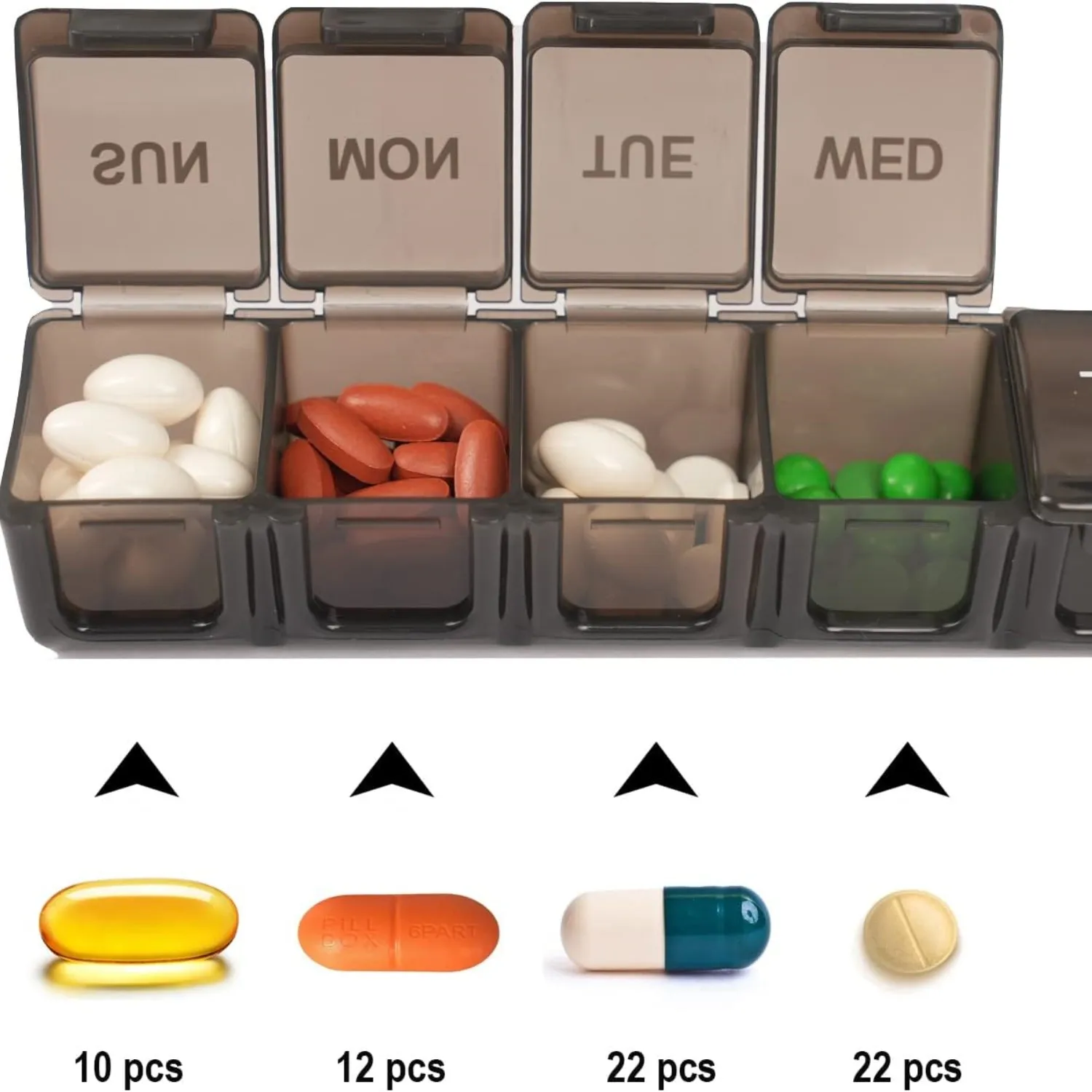 2pcs 7 Days Weekly Pillbox Tablet Holder Medicine Storage Case Drug Container Pill Organizer Weekly Capsule Pill Box Organizer