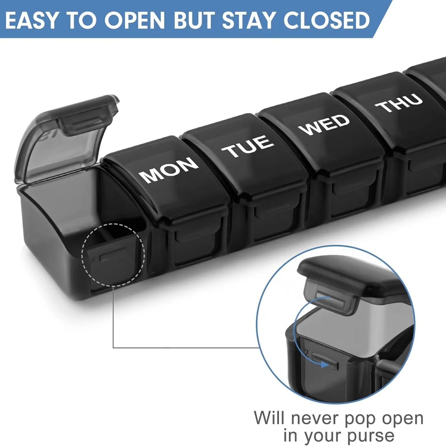 2pcs 7 Days Weekly Pillbox Tablet Holder Medicine Storage Case Drug Container Pill Organizer Weekly Capsule Pill Box Organizer
