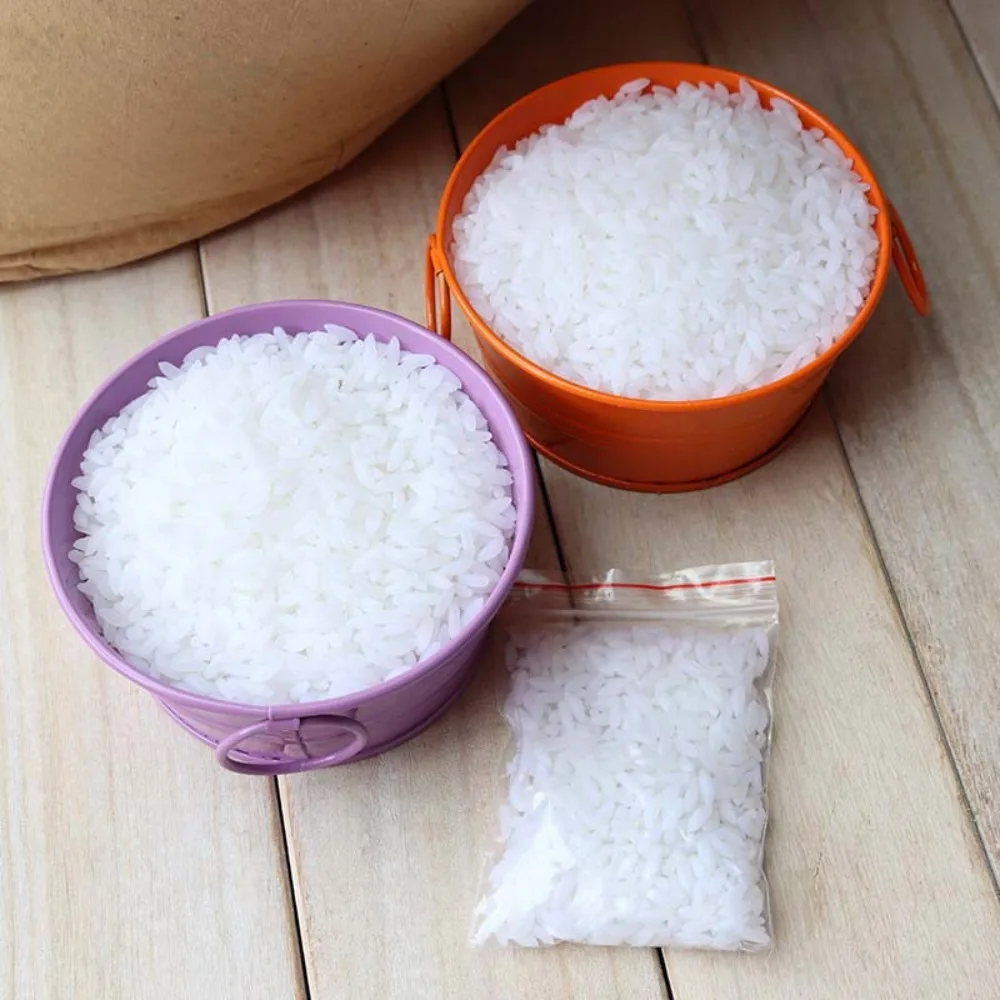40g PVC Simulated Rice Grains Display Props Artificial Fake Food White Rice Festive Party Window Cabinet Decor Photography Props