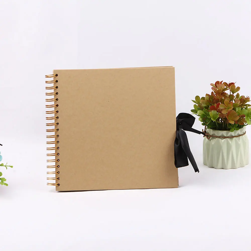 ZK20 80 Sides Black Memory Books DIY Craft Photo Albums Scrapbook Cover Kraft Album For Wedding Anniversary Gifts Memory Books