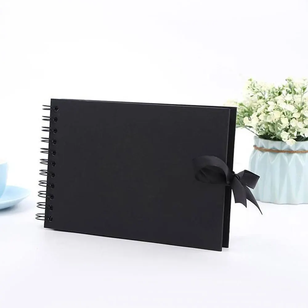 ZK20 80 Sides Black Memory Books DIY Craft Photo Albums Scrapbook Cover Kraft Album For Wedding Anniversary Gifts Memory Books