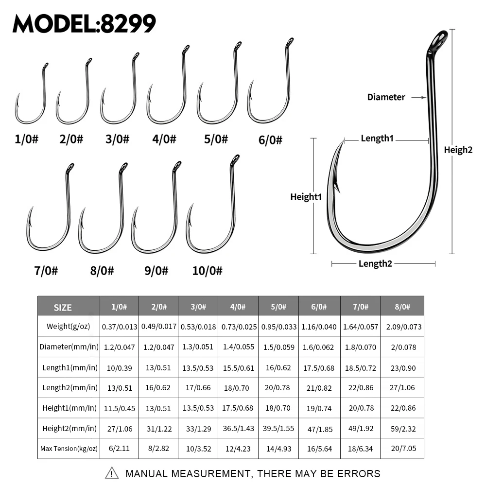 PROBEROS 50pcs Barbed Fishing Hook for Salt Water with High Carbon Steel Suitable for Fishing Dayu11 Freshwater Fish Hook