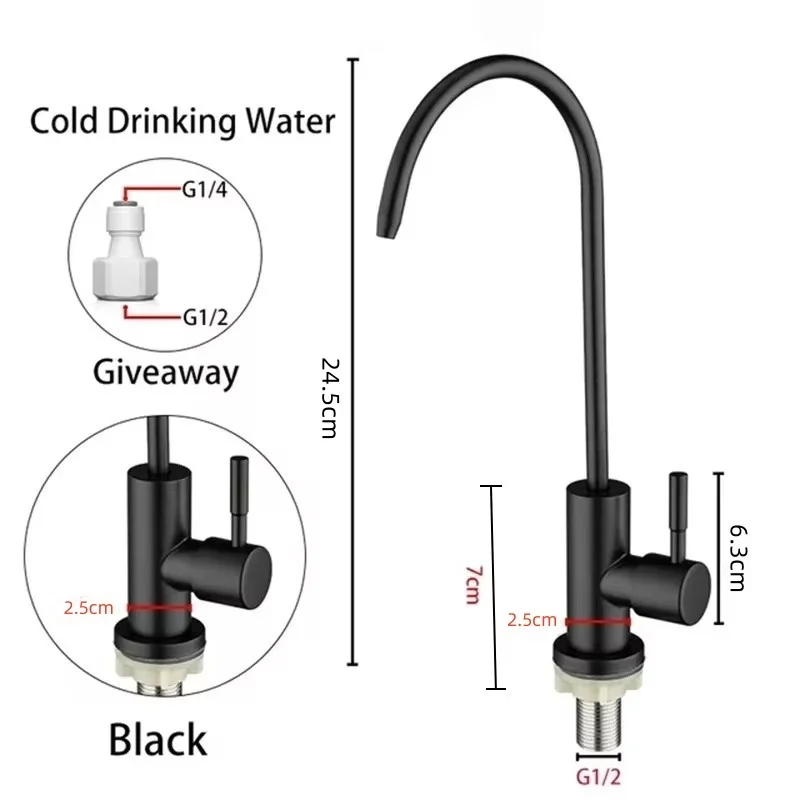 304 Stainless Steel Kitchen Water Purifier, Single Cooling Rotatable Water Purifier, Direct Drinking Water Faucet