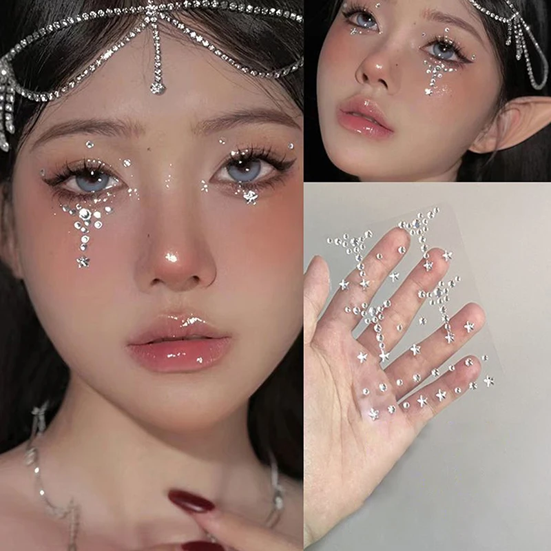 New Diy Eyes Face Self Adhesive Makeup Temporary Tattoo Beauty Diamonds Jewels Stickers Festival Body Art Decor Nail Diamond