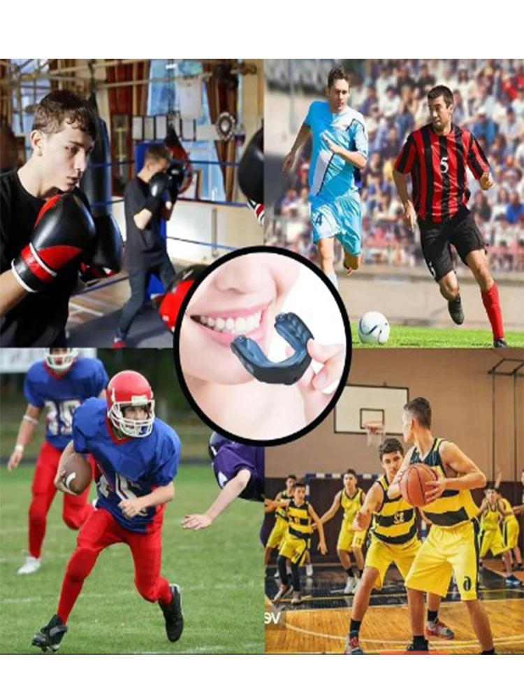 1pc Sports Football Mouth Guard Mouthpiece Football Mouth Guard with Strap Football Mouth Guards