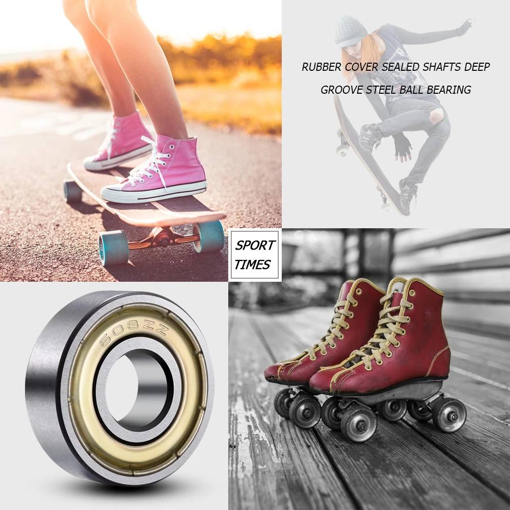 20-100pcs Ball Bearings 608ZZ ABEC-7 Deep Groove Miniature Bearings For Skateboard Scooter High Carbon Steel Single Row Bearings