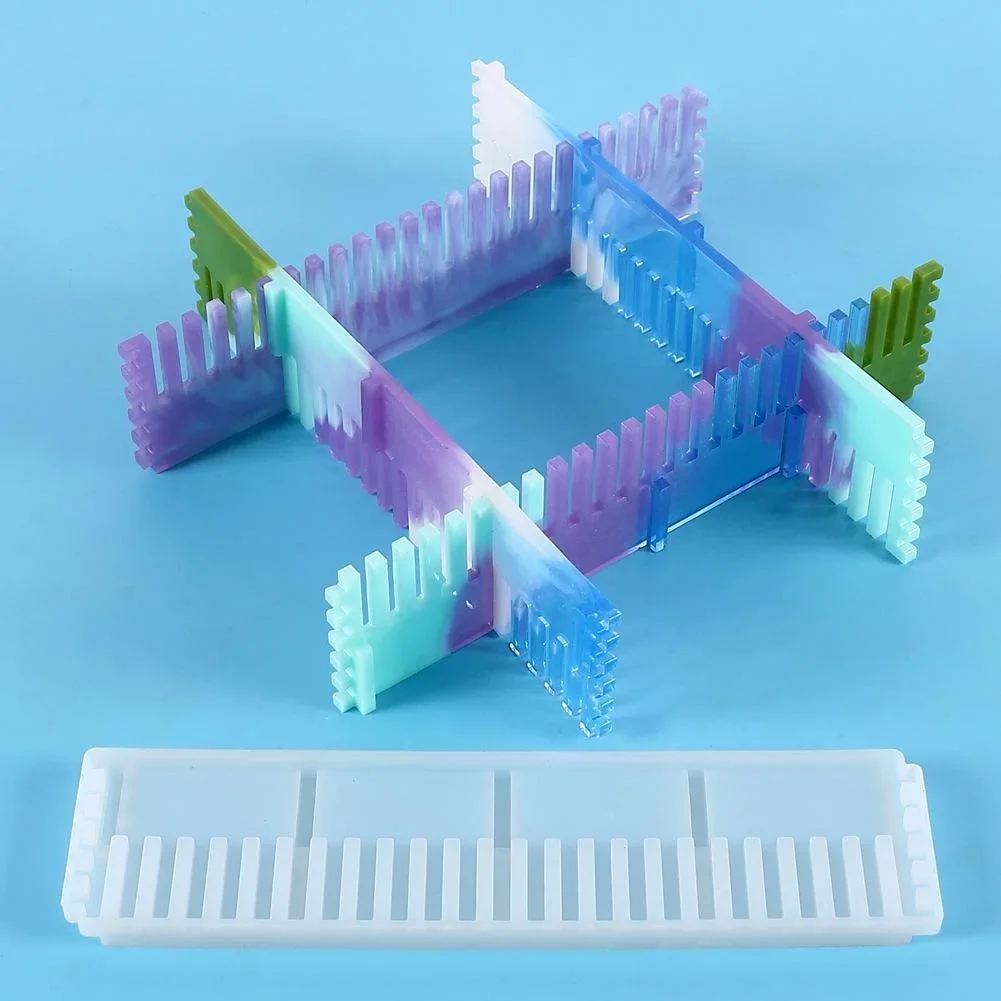 Adjustable Frame Bracket Silicone Epoxy Resin Mold DIY Drawer Divider Storage Shelves Craft Making Tools Home Decoration