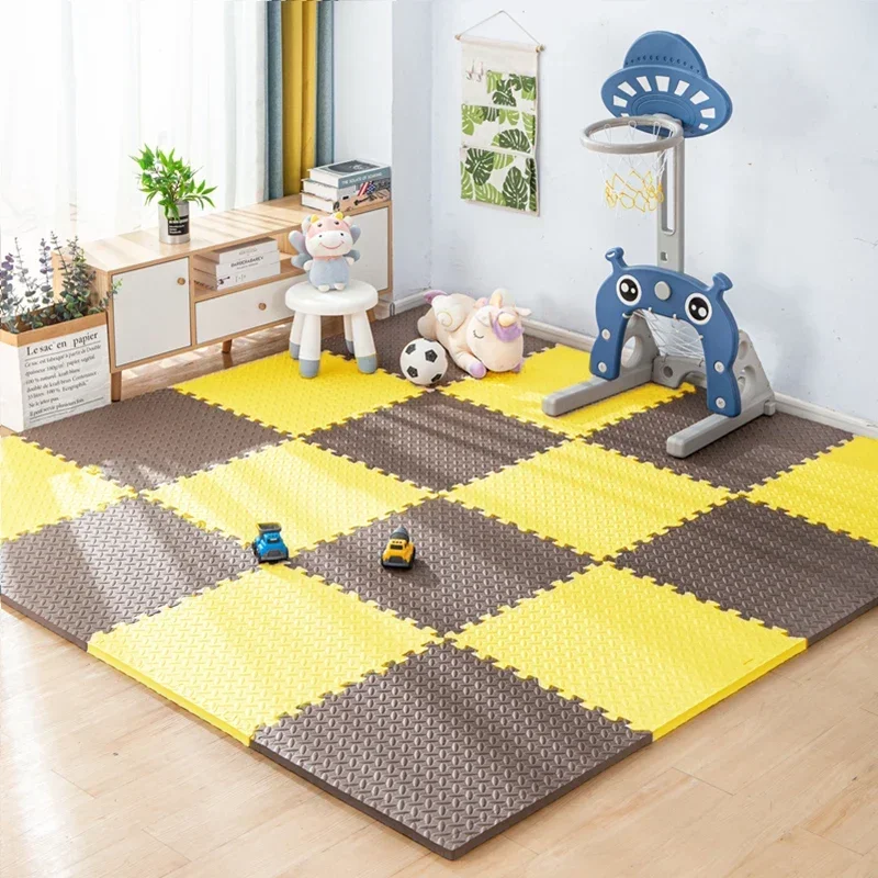 30*30cm Thicken Sports Gym Mat Protection EVA Leaf Grain Floor Mats Yoga Fitness Non-Slip Splicing Rugs Shock Room