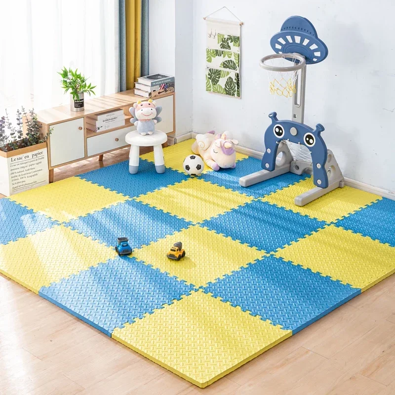 30*30cm Thicken Sports Gym Mat Protection EVA Leaf Grain Floor Mats Yoga Fitness Non-Slip Splicing Rugs Shock Room