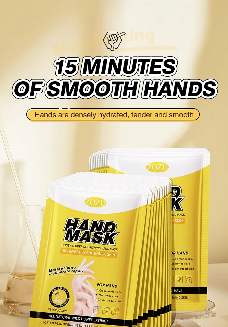 10 Pairs Honey Hand Mask Hands skincare Masks Moisturizing Nourishing Tendering Smoothing Anti Wrinkle Hands Skin Care Products