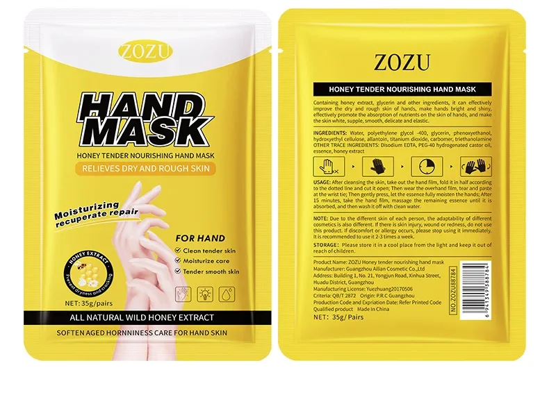 10 Pairs Honey Hand Mask Hands skincare Masks Moisturizing Nourishing Tendering Smoothing Anti Wrinkle Hands Skin Care Products