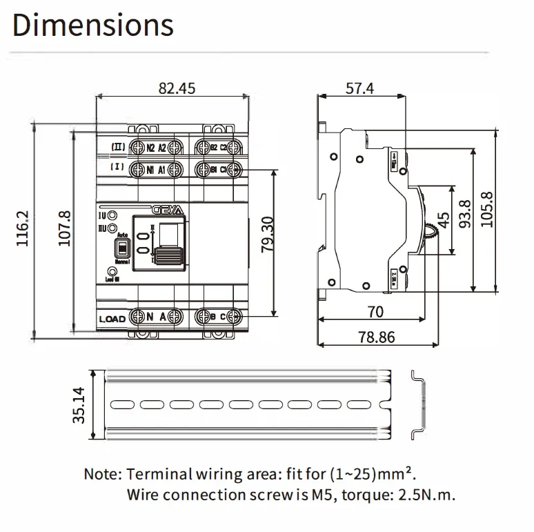 GEYA G2R Din Rail 2P 4P ATS Dual Power Automatic Transfer Switch Electrical Selector Switches Uninterrupted Power 63A 110V 220V