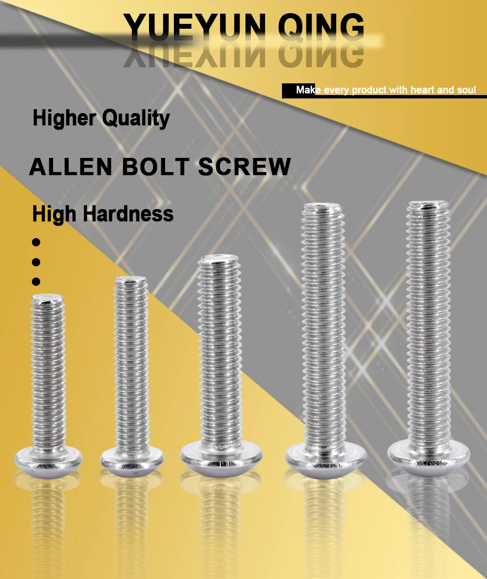 ISO7380 Stainless Steel Hex Screw M2 M2.5 M3 M4 M5 M6 M8 M10 M12 Hexagonal 304 SS Socket Allen Bolt Thread Machine Metal Screws