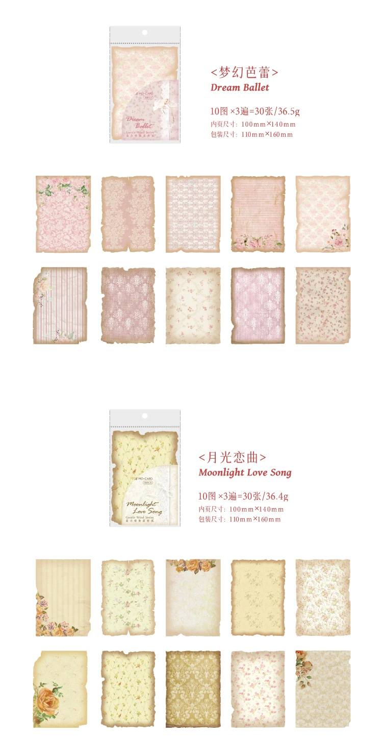 30 Sheets Vintage Journal Scrapbooking Supplies Material Labels paper for Journal notebook Planner hand made Craft Supplies