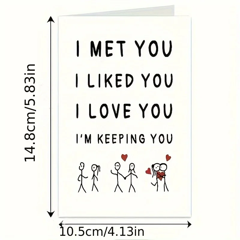 1 PC I Met You, I Like You, I Love You, I Am Keeping You Greeting Cards, Love Relationship Greeting Cards Gifts, First Together