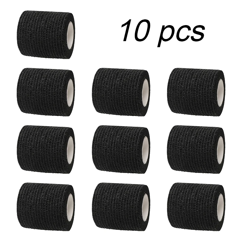 Black Sports Self-Adhesive Elastic Bandage with 4.8-Meter Elastic Knee Pads, 18 Colors for Fingers, Ankles, Palms, and Shoulders