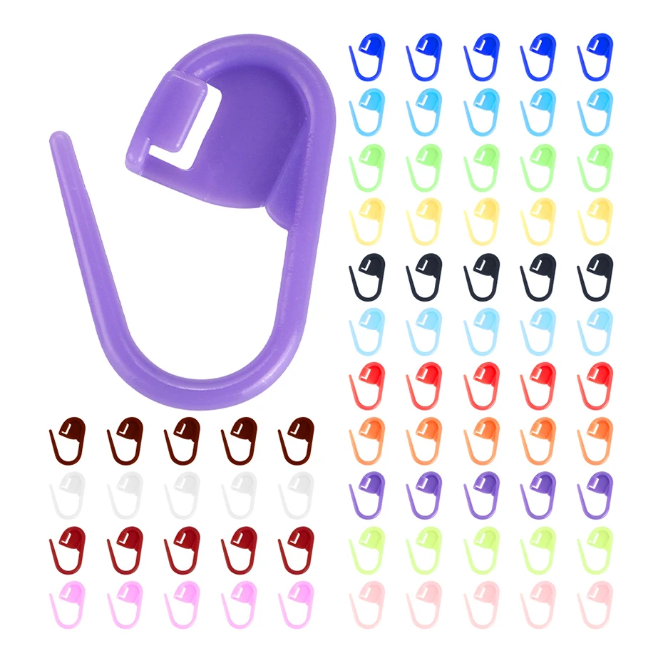 QJH 50/200/500 Pcs Mix Color Knitting Stitch Counter Crochet Locking Stitch Markers Stitch Needle Clip Knitting Crochet Markers