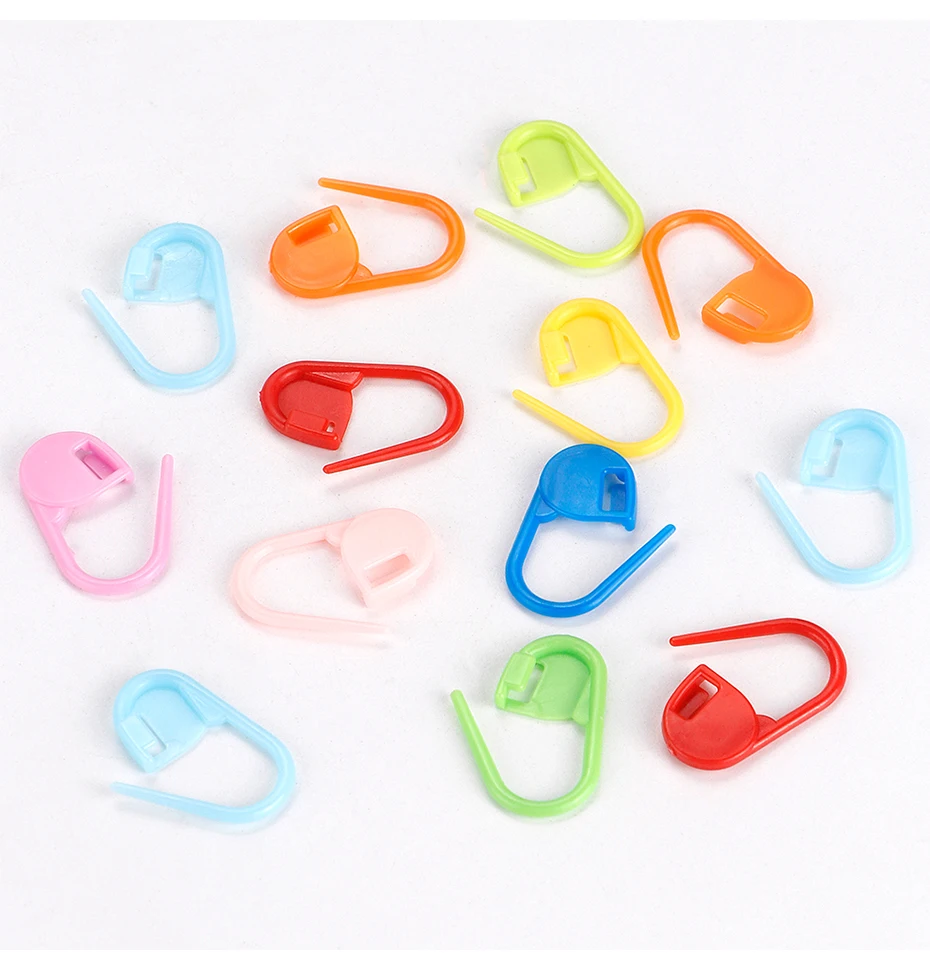 QJH 50/200/500 Pcs Mix Color Knitting Stitch Counter Crochet Locking Stitch Markers Stitch Needle Clip Knitting Crochet Markers