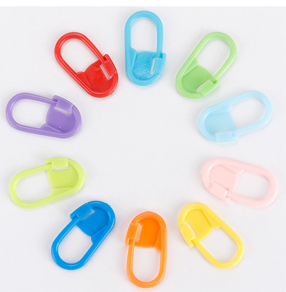 QJH 50/200/500 Pcs Mix Color Knitting Stitch Counter Crochet Locking Stitch Markers Stitch Needle Clip Knitting Crochet Markers
