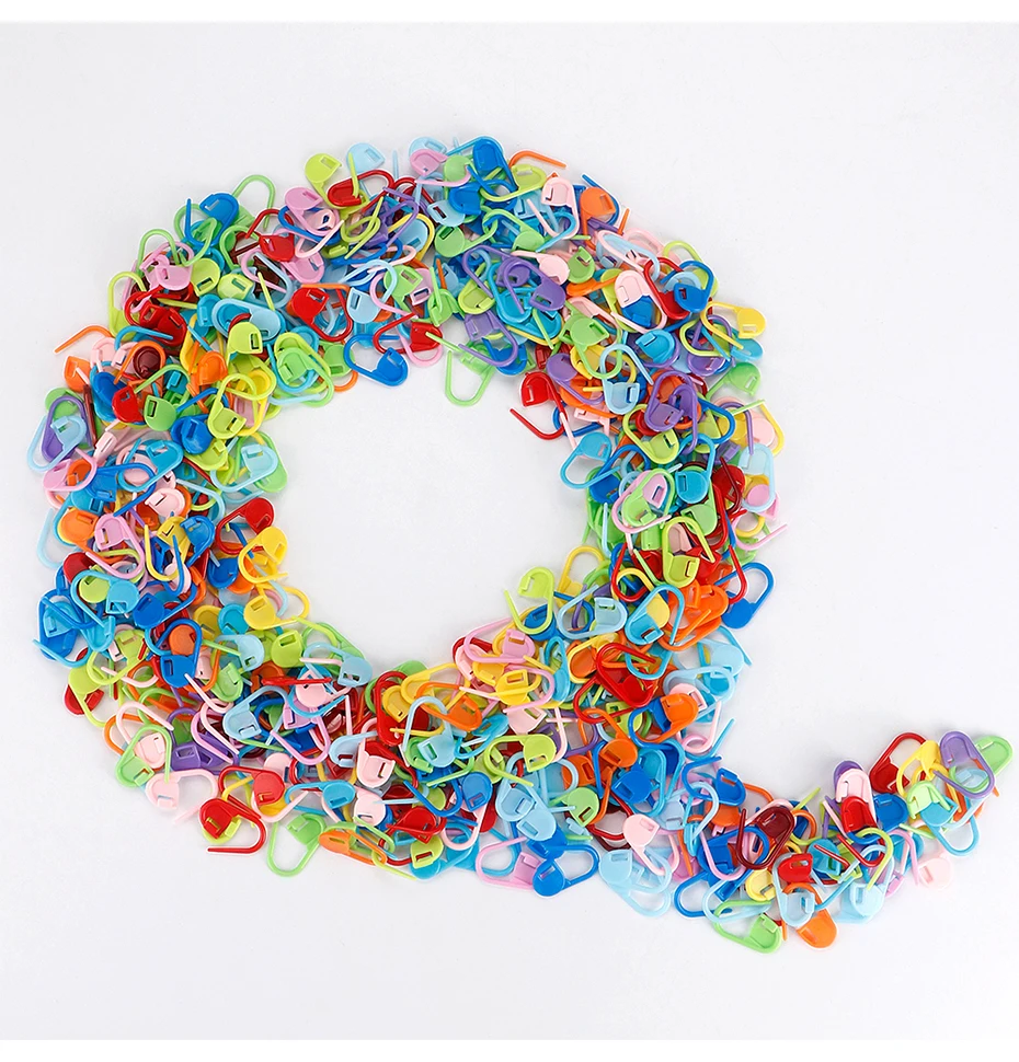 QJH 50/200/500 Pcs Mix Color Knitting Stitch Counter Crochet Locking Stitch Markers Stitch Needle Clip Knitting Crochet Markers