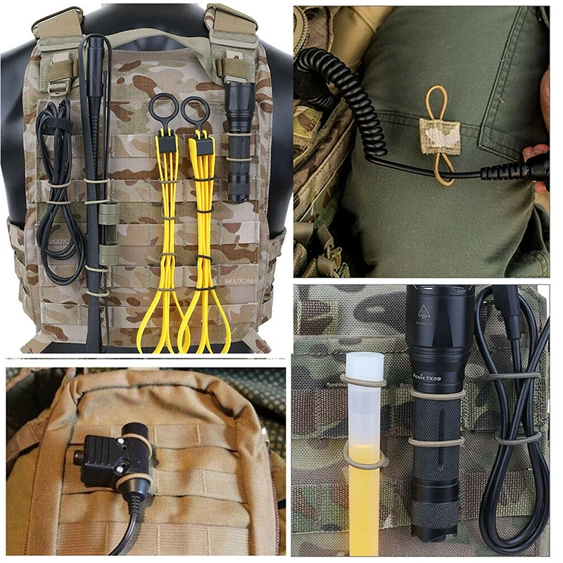 5/10Pcs Antenna Binding Buckle Outdoor Tactical Molle System Backpack Vest Accessories Tactical Buckle Fixed Binding Retainer