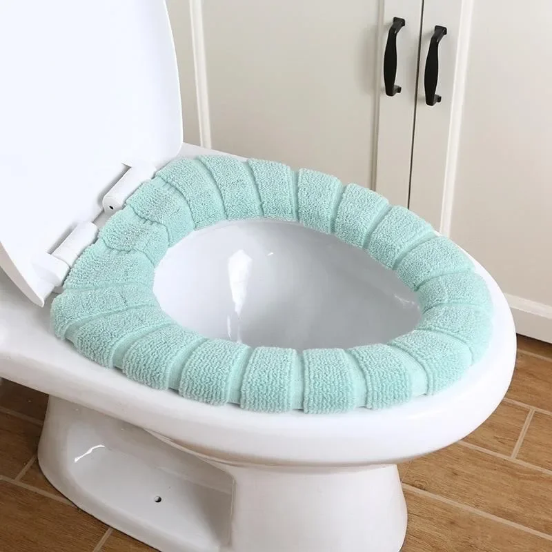 Toilet Seat Cover Warm Soft Acrylic Washable Mat Home Decor Closestool Mat Seat Case Toilet Lid Cover Accessories Bathroom Home