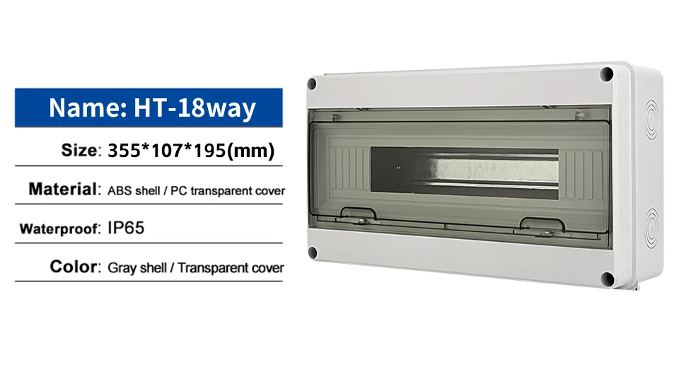 XIONGISOLAR HT Series Junction Box 2/3/5/8/12/15/18/24WAY PC Plastic Outdoor Electrical IP65 Waterproof Distribution Box