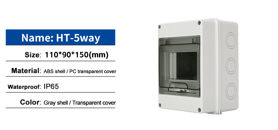 XIONGISOLAR HT Series Junction Box 2/3/5/8/12/15/18/24WAY PC Plastic Outdoor Electrical IP65 Waterproof Distribution Box