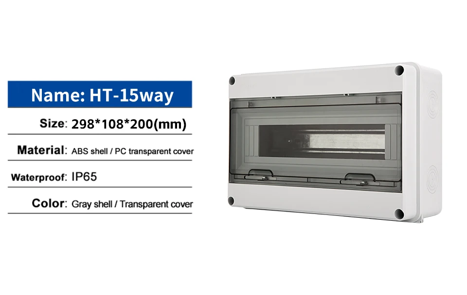 XIONGISOLAR HT Series Junction Box 2/3/5/8/12/15/18/24WAY PC Plastic Outdoor Electrical IP65 Waterproof Distribution Box
