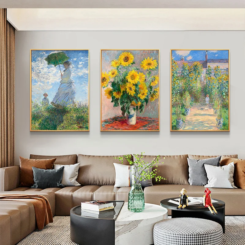 Claude Monet Classic Art Collection Paintings Canvas Poster and Prints Wall Art Pictures for Hall Living Room Home Decor Mural