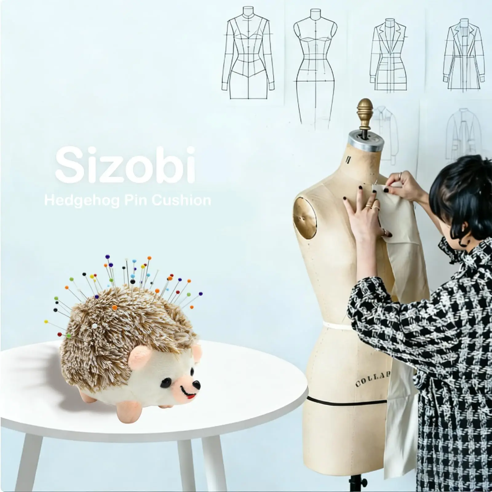 1 Pcs Hedgehog Shape Pin Cushion, Cute Pincushions Lovely Needle Cushions Pins Holder Sewing Accessories Supplies for Quilting