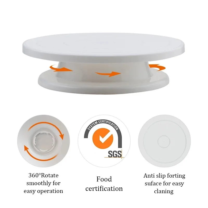 11inch Plastic Cake Turntable Rotating Cake Plastic Dough Pastry Decorating Cream Stand Rotary Table DIY Pan Baking Tool