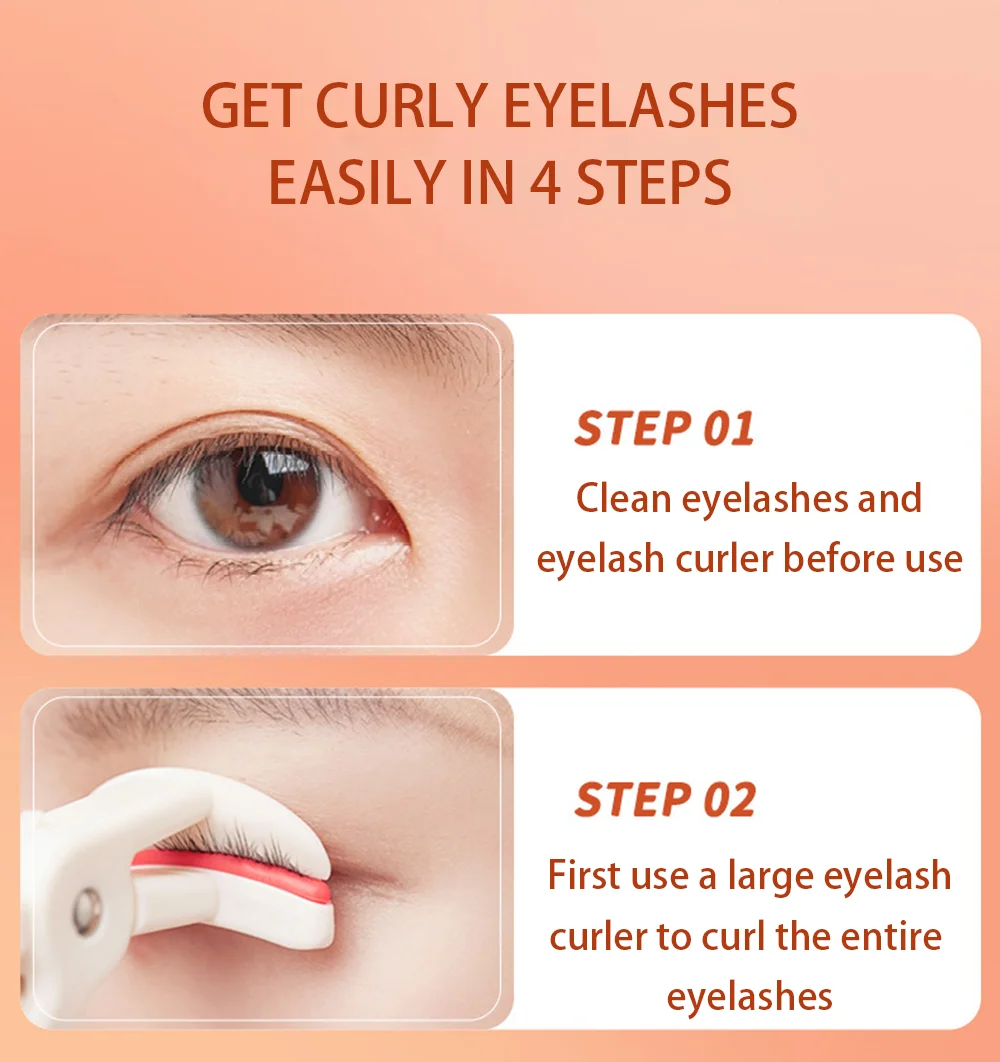 CALIYI Large Small Eyelash Curlers with Silicone Strips To Extend Curling Eyelashes and Make-up Tools For Big Eyes For Makeup