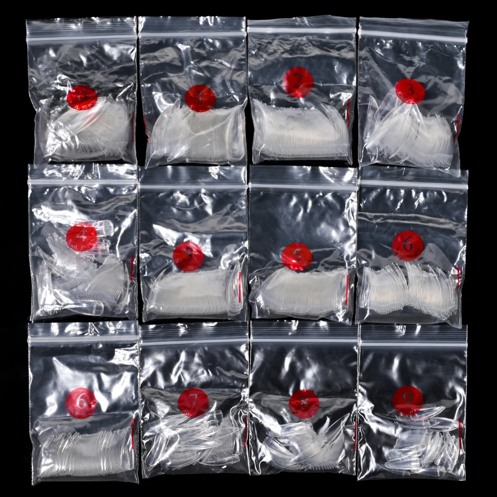 600pcs Extra Long Hawk Curved Nail Tips Full Cover Eagle Claw Curve False Nails Extension 10 Sizes Bag Packaging for Art Salon