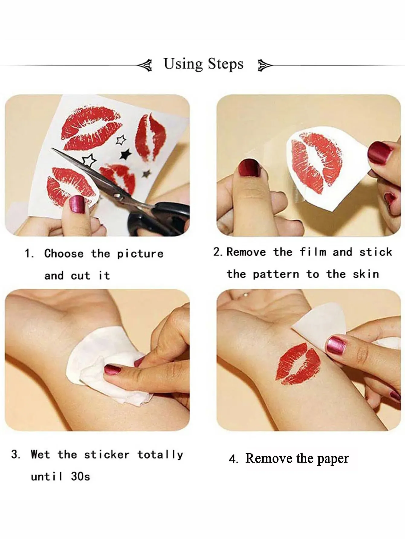 Waterproof Henna Tattoo Stickers for Women Flower Instant Fake Tattoo for Hand Temporary Tattoos for Wedding Party Festival