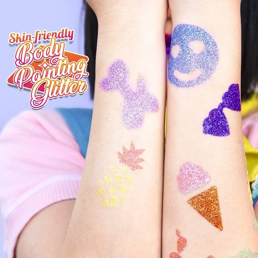 Sparkly Fine Glitter for Crafting,32 Colors of Nail Glitter Face Glitter Powder for Arts Crafts, Rainbow Body Glitter & Tattoo G