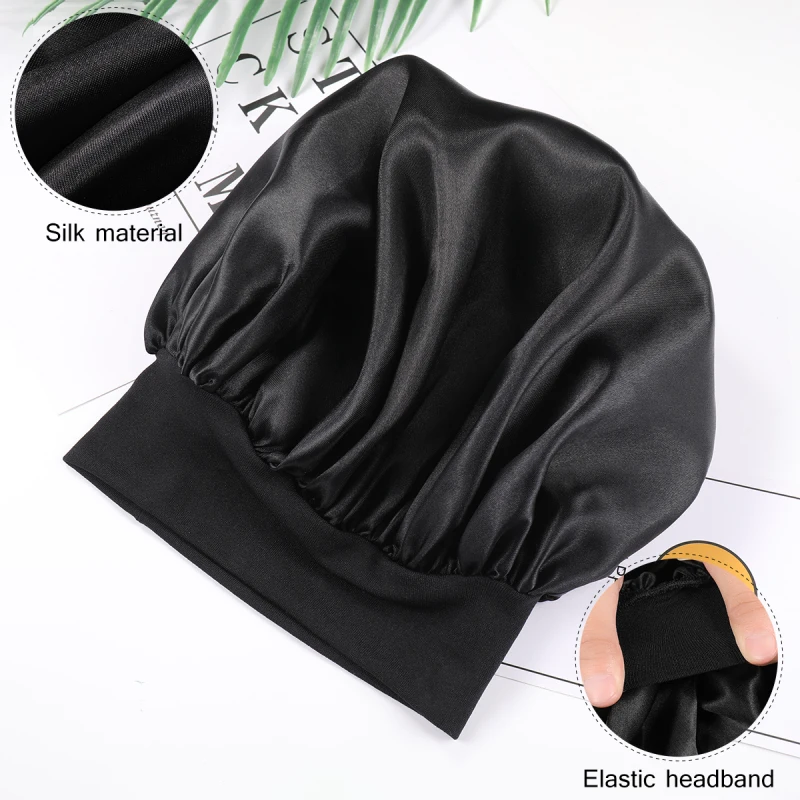 Satin Turban Silk Scarf For Sleeping High Resilience Long Hair Bonnet Sleeping Women Men Unisex Hair Handkerchiefs ( 56-58cm)