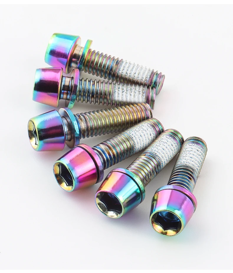 MUQZI 6pcs Stem Bolts M5x17mm Bicycle Handlebar Stem Screw With Washer MTB Road Bike Stem Riser Screw