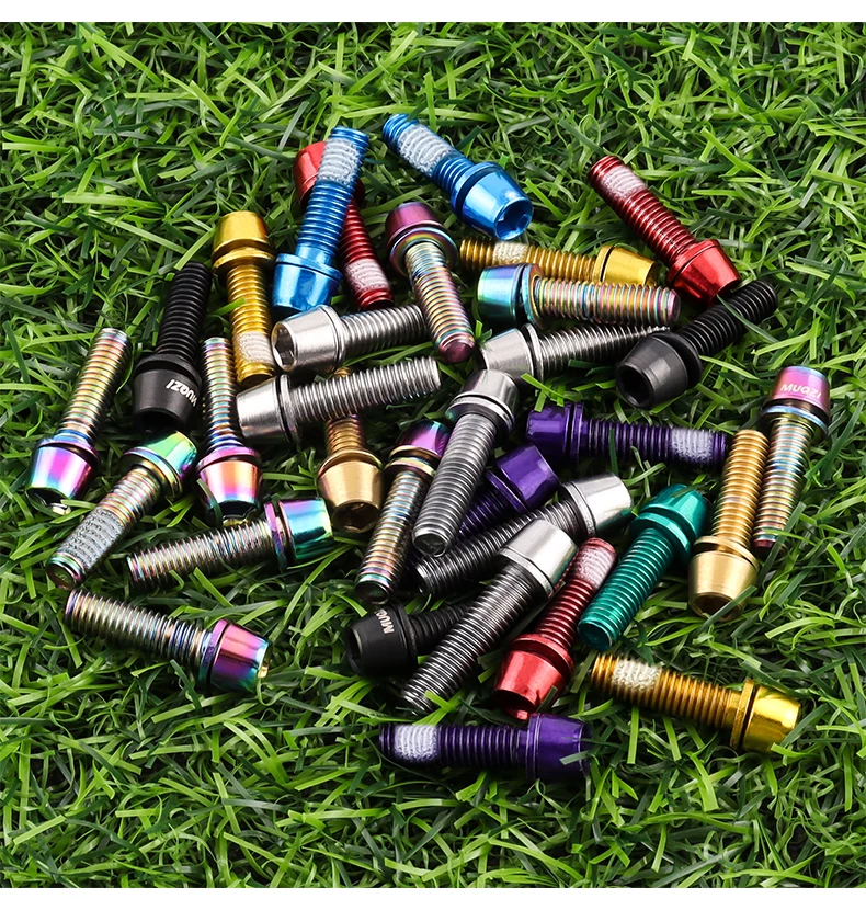 MUQZI 6pcs Stem Bolts M5x17mm Bicycle Handlebar Stem Screw With Washer MTB Road Bike Stem Riser Screw