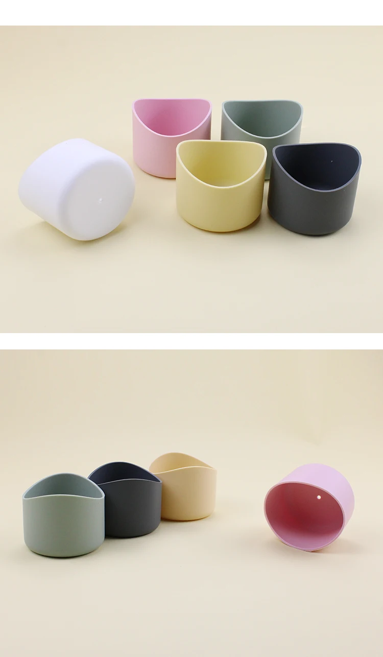 7cm Dia  Anti Scalding Colorful Non-slip Silicone Bottom Boot Water Bottles Beverage Cup Sleeve