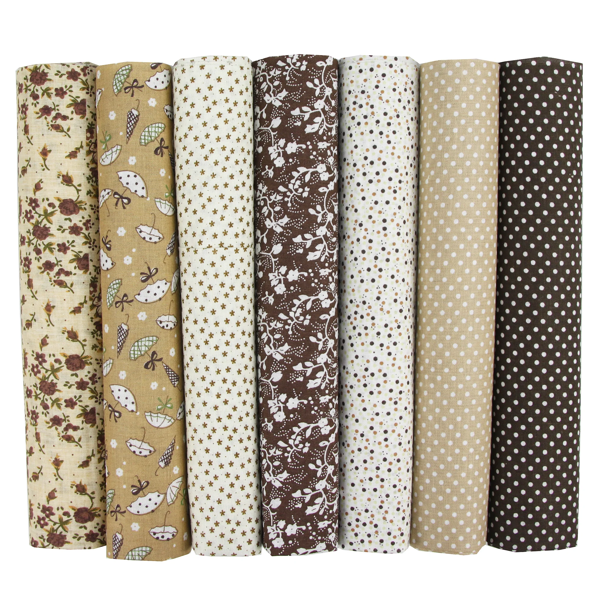 7PCS 25 X 25cm/50 X 50cm Squares Cotton Craft Fabric Cloths for DIY Bundle Patchwork Quilting Sewing Scrapbooking Art Craft