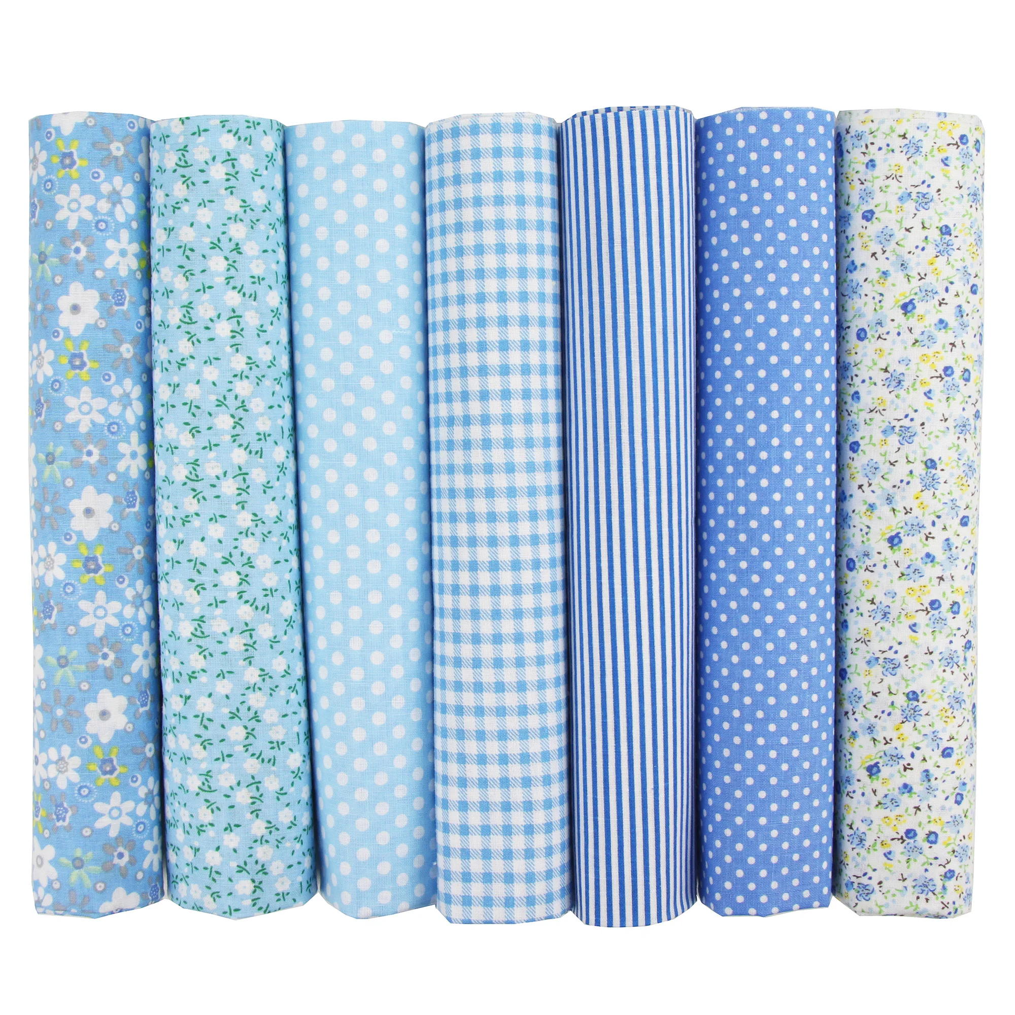 7PCS 25 X 25cm/50 X 50cm Squares Cotton Craft Fabric Cloths for DIY Bundle Patchwork Quilting Sewing Scrapbooking Art Craft