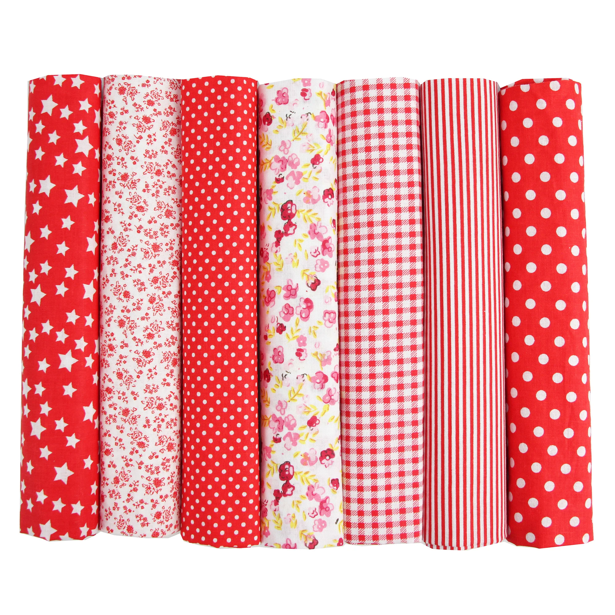 7PCS 25 X 25cm/50 X 50cm Squares Cotton Craft Fabric Cloths for DIY Bundle Patchwork Quilting Sewing Scrapbooking Art Craft