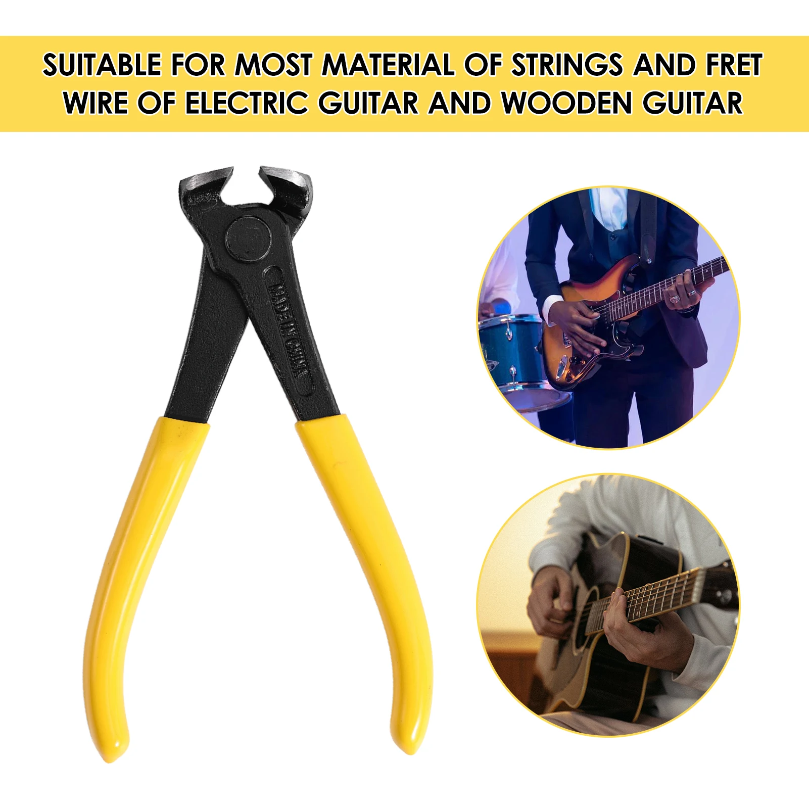6-inch Fret Wire Cutter End Nippers Guitar Fret Wire End Cutting Pliers Luthier Tool Nipper Puller Pliers String Scissors