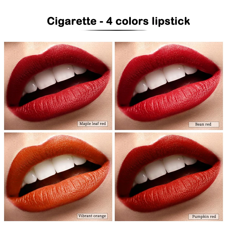 4 Colors Makeup Lipstick Cosmetics Lipstick Set Lip Tint Lip Gloss Waterproof Maquillaje Matte Long Lasting Make Up Pomade Kits