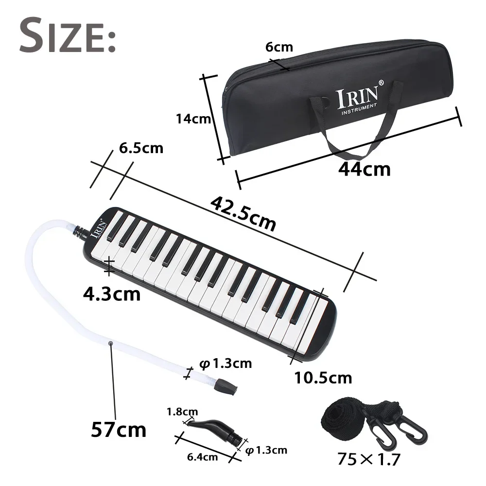 IRIN Portable 32 Keys Piano Melodica Set with Carrying Bag Professional Durable Melodic Playing Keyboard Musical Instruments