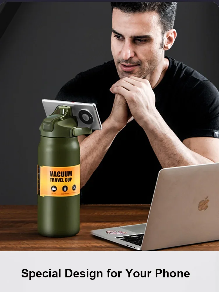 Outdoor Thermos Portable 304 Stainless Steel Thermal Mug Tumbler Vacuum Flasks Cold and Hot Sports Water Bottle with Straw